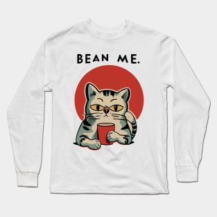 bean me  - tired cat and coffee Long Sleeve T-Shirt